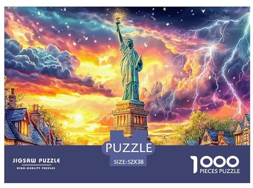 Statue of Liberty_ New York Puzzles.1000 Pieces Whimsical Challenge Toy Jigsaw Puzzles for Adults And Kids Age 14 Years Up 52x38cm/1000pcs