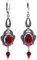 Jugendstil Ohrringe Rot Silber Kristalle Scarlet Red Chandelier Ohrringe NOBEL SCHMUCK