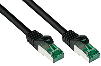 Good Connections® Premium Cat 6A Outdoor Patch Cable 30 m IP66 with Latch Protection 10-Gigabit Copper Conductor/CU - S/FTP, PiMF - 500MHz - for Outdoor Use, UV and Water Resistant - Black