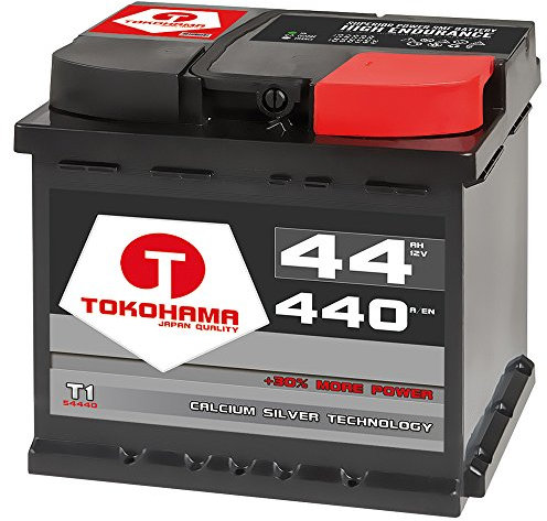 Tokohama T1-54440 Autobatterie 12V 44AH 440A/EN ersetzt 45Ah 46Ah 47Ah Starterbatterie