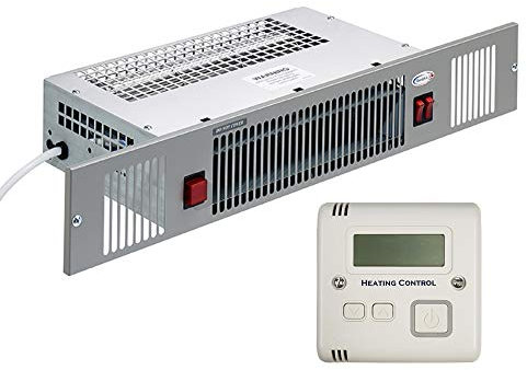 Smiths Space Saver 3kW Electric Kitchen Plinth Heater SS3E with Brushed Steel Effect Grille - Room size upto 58 cubic metres- 5 Years Parts & Labour Warranty