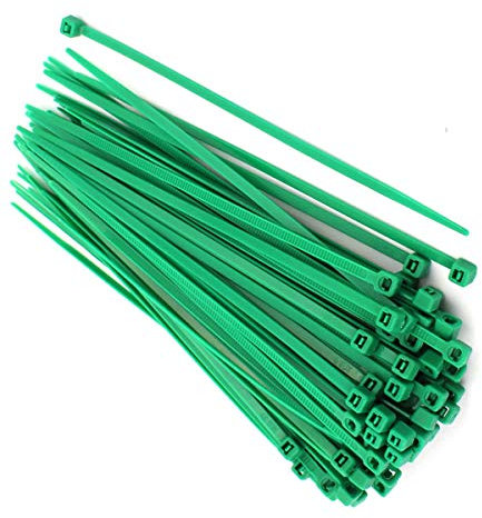Fascette Nylon 100pz 200mm x 2.5mm Verdi Cablaggio Stringicavo Fermacavo Giardino garage officina casa auto ufficio STI