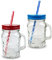Pack of 2 Mason Jars with Handles, 500 ml Durable Drinking Glasses with Lids, Straws – Perfect for Cold Beverages Including Juices and Smoothies – Ergonomic and Comes in Attractive Hues and Designs