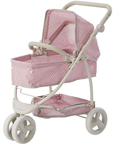 Olivia's Little World 2 in 1 Kinderwagen Puppenwagen Faltbar Rosa/Grau OL-00009