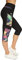 VS Capri Sport Leggings mit Handytasche - 3 Seitentaschen 3/4 Leggins für Handy, Schlüssel, Kreditkarte und Co. Fitness Sport Tights Schwarz Muster Yoga Hose Sporthose Jogging High Waist.Brazil -XXL