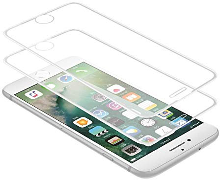 WEOFUN 2 Stück 3D Schutzfolie für iPhone 6 / iPhone 6S / iPhone 7 / iPhone 8 (4.7Zoll) - Weiß