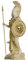 Athena mit Eule, Medusa-Schild, griechische Göttin, Alabaster, Statue, Gold, 17 cm