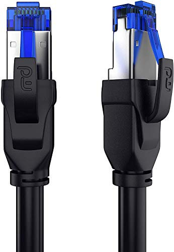 15m - Cavo di Rete Cat 8.1 di Alta qualitá - 40 Gbits - SFTP PIMF - RJ45 Switch Router Modem Access Point - Cavo ethernet LAN Fibra – Compatibile Cat 5 e Cat 6 - Nero da 15 Metri