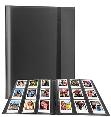 432 Taschen Fotoalbum für Fujifilm Instax Mini Kamera, Polaroid Kamera, für Fujifilm Instax Mini 12 11 9 40 99 90 8 7 Evo LiPlay Sofortbildkamera, Polaroid 2x3 Film/Fujifilm Instax Mini Film (Schwarz)