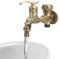 Tissting Antike Messing Waschtischarmatur, Wandhalterung Wasserhahn Küchenarmatur G1/2, Vintage-Design, Öl-eingerieben, Messingfarbe