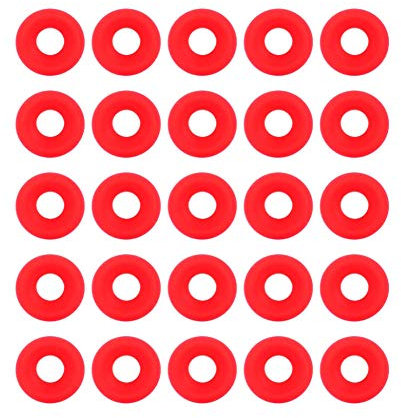 Fybida 25 Pezzi Guarnizioni per Tappi a Bilanciere Birra, Guarnizione Bottiglia Vetro Tappi, Silicone Rondella in Gomma per cap (Rossa)