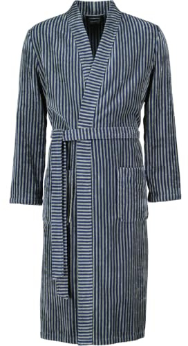 Cawö Home Bademäntel Herren Kimono Streifen 4854 blau-field - 14 S