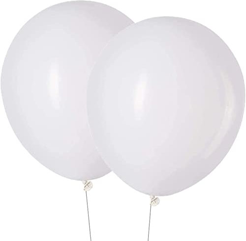 15 Stück 18 Zoll Großer Luftballons Weiß, Jumbo Weiss Latex Helium ballons für Party Deko(Ø 45 cm)