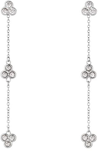 Heideman Ohrringe Lotte Damen aus Edelstahl silber farbend poliert Ohrstecker hängend für Frauen mit Stein weiss