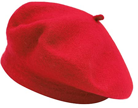 ZLYC Trlles Roten Klrssische Der Französische Künstler Baskenmütze Barett(Traditionelles Rot)