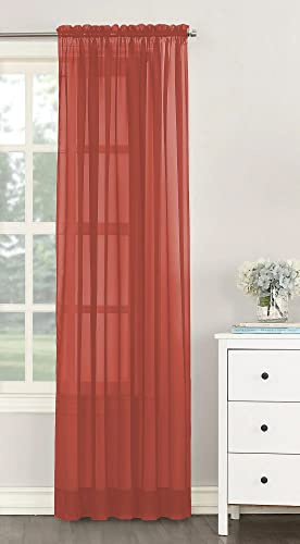 Single Plain Voile Net Curtain Sheer Panels Slot Top Heading (Coral, 140cm (55) Wide x 229cm (90) Drop)