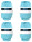 4 Pack 100g Grobes Baumwolle Garn zum Stricken und Häkeln T-Shirt Band Strickgarn Baumwolle Überwurfgarn Weiches Großes Garn Häkelgarn Set für Korb Taschen Decken Hüte Spielzeug Schals Hellblau