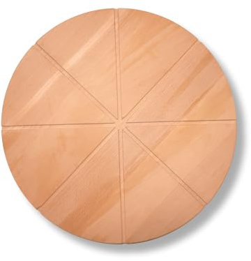 Tagliere Rotondo Taglia Pizza, Legno Faggio, Diametro 33 cm, Spessore 1.9cm, Certificato FSC (1)