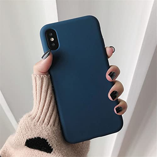 SDPROG Dünne Bonbonfarbene Hülle für iPhone X Xs Max XR 7 8 6 6s Plus weiche Silikon-Rückseite für iPhone 11 Pro Max XS Handyhülle,drak blau,für iPhone 11