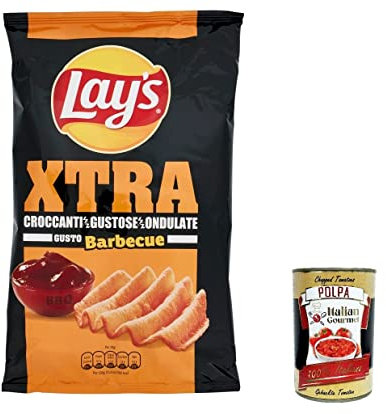 6x Lay's XTRA GUSTO BARBECUE Chips Patatine Kartoffelchips gesalzen 110g Kartoffel chips + Italian Gourmet Polpa 400g