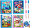 QXNDXQ Lot de 4 livres de coloriage à l'eau, pour enfants, réutilisables, avec 4 stylos à eau, pour enfants à partir de 3 ans, garçons et filles