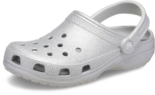 Crocs Classic Glitter Clog Silver Glitter Size 2 UK Men/ 3 UK Women