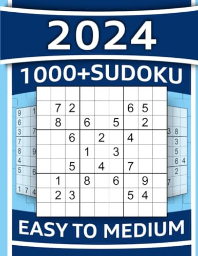 1000+ Sudoku Puzzles for Adults: Easy to Medium Sudoku Puzzles with Detailed Step-by-step Solutions and Hints When You Get Stuck