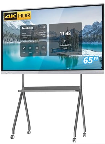 TouchWo 65 Zoll Touchscreen-Monitor Smart Board, 4K Interaktives Whiteboard, Touchscreen Android Bildschirm, Digital Signage Display für Büro, Klassenzimmer, Home-Office