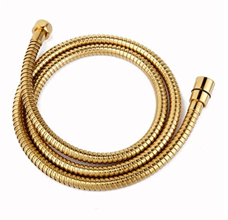 BREAKA Tubo Flessibile for Doccia Dorato da 1,5 m, Acciaio Inossidabile di Alta qualità, Accessori di Ricambio for Tubi for Doccia da Bagno.