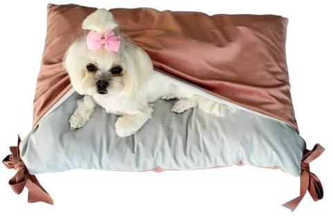 Love Gifts® Kundekissen, weiches Bett - Kissen für Hunde und Katzen mit Kapuze, Rosa