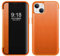ZORSOME Schutzhülle für iPhone 15, Smart Clear View, ultradünn, Leder, Flip Schutzhülle für iPhone 15, Orange