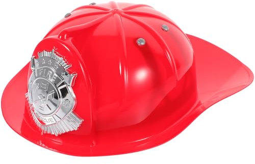 Junge Mädchen Feuerwehrhelm aus Kunststoff für Rollenspiele Langlebiger Feuerwehrhut für Jungen und Mädchen Kostümzubehör für Geburtstagsfeiern Halloween und Feuerwehr-themenpartys