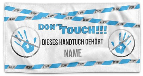 PR Print Royal Personalisiertes Handtuch - Dont' Touch, Dieses Handtuch gehört - mit Name Bedrucken | Badetuch selbst gestalten, Persönliches Fotogeschenk mit Spruch für Männer, 100 x 50 cm