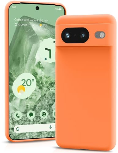 YATWIN für Google Pixel 8 Hülle, Premium Silikon Handyhülle mit Kameraschutz, Seidig-Weicher Berühren Ultra Dünne Stoßfeste Kratzfeste Schutzhülle, Orange