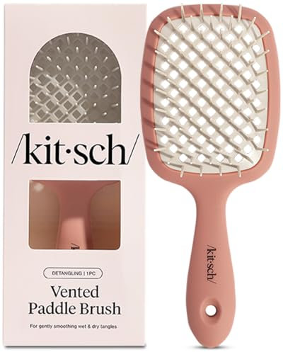 Kitsch Leichte Haarbürste, belüftet für Damen, Herren und Kleinkinder, alle Arten von Haarborsten, leicht zu haltende und föhnende Bürste, Terrakotta