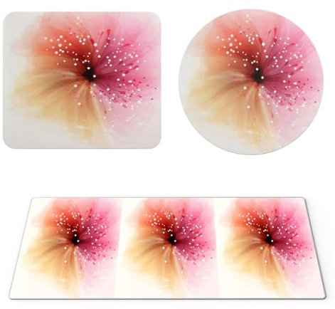 EHOMERY Mauspad One Piece XXL Mousepad Mac Blumenkunst Coole Mauspads Mousepad Teppich Für Die Schreibtischdekoration - 3 Pack [30x80 cm, 20x24 cm and Dia 20 cm]