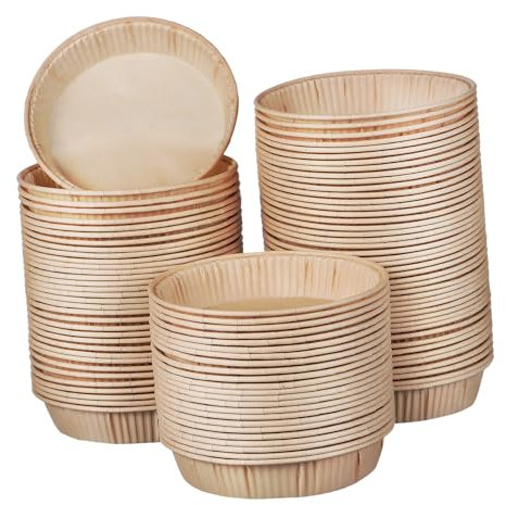 PAMINGONO 200pcs Round Bottom Mini Tart Pans Baking Tins Non-Stick Tart Pans for Baking Oven Microwave Safe
