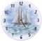 Segelschiff Wasserfarbenoptik Wanduhr aus Glas Schöne Uhr mit gemaltem Segelboot als Dekoration für das Boot oder Geschenkidee für Segler mit maritimem Motiv