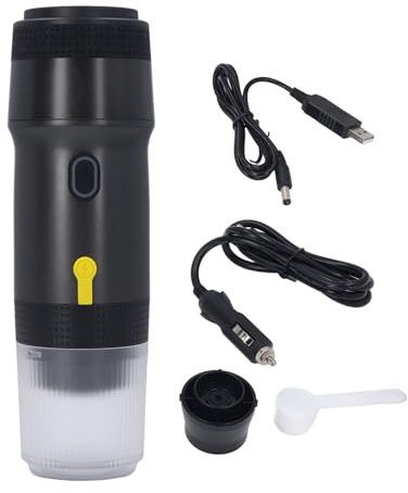 Yunir Machine à Expresso électrique Portable, Cafetière de Voyage à Chauffage Rapide sans Fil pour le Camping, Cafetière de Voiture pour Camping-car, Randonnée, Bureau