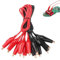 10 fili di prova saldati con morsetti a coccodrillo cavo di prova isolato clip a doppia estremità, 50 cm (rosso, nero)