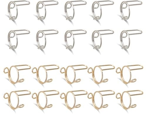 20Pcs Nail Rings, Reusable Fingertip Rings for Acrylic Nails, No Adhesives or Glue Required, Adjustable Detachable Fingernail Rings for Girl, Suitable for Nail Decoration (Gold,Platinum)