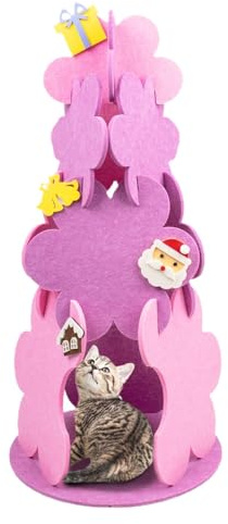 per gatti con albero di Natale | per gatti a tema natalizio | Casa 'albero del gatto in feltro | per gatti resistente ai | in feltro per gatti utilizzabile in