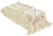 Beliani Picknickdecke Baumwolle beige 150 x 200 cm isoliert Fransen Boho Design Gachina