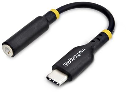 StarTech.com Adattatore Audio da USB-C a Jack 3,5mm da 12.7cm, Dongle USB Type-C a Jack TRRS per Cuffie/Auricolari;DAC 32 bit