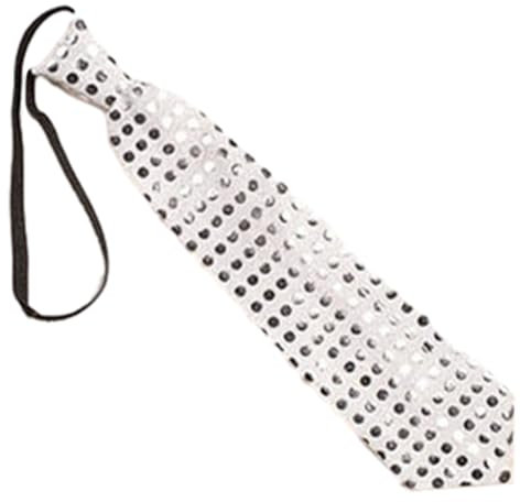 CHIZISX Unisex Krawatte Mit LED Blinklicht Glitzernden Pailletten Leuchtende Glitzer Pailletten Vorgebundene Krawatte Weihnachtsfeier Krawatte