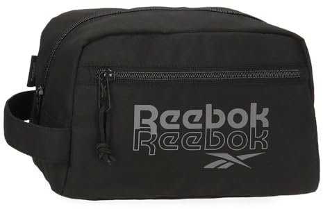 Reebok Melbourne Trousse à Deux Compartiments Adaptable en Polyester Noir 25 x 15 x 10 cm, Noir, Talla única, Trousse à Deux Compartiments Adaptable