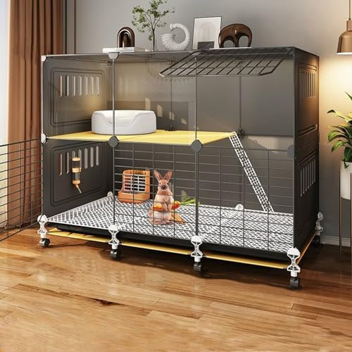 Kaninchenstall-hasenkäfig Für Den Innenbereich Kaninchenkäfig Mit Zubehör Leicht Zu Reinigen Und Zu Montieren Großes Fassungsvermögen In Verschiede(109 * 49 * 82cm)
