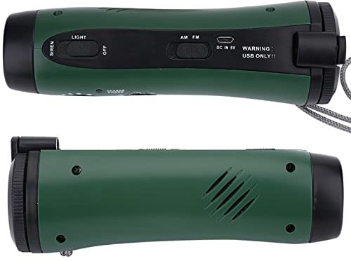 ERYUE LED Camping Taschenlampe Radio Fackel, Tragbare Outdoor-Handkurbel Power Bank Alarm mit Kreativem Design, Geeignet für Notfall-Ladegerät Flash
