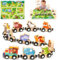 Montessori Spielzeug ab 1 2 3 Jahr: Geschenk Junge Mädchen 2-3-4 Jahre Kinderspielzeug Magnetic Zug Holzspielzeug ab 2 3 Jahr Farmspiel mit Karte Motorikspielzeug 2 Jahre Zahlen Lernspiel Geburtstag