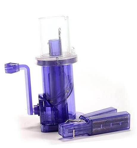 OFFIGAM Hand Strickmaschine Für Erwachsene Mini Wollwickler Und Spule Knitter Einfach Zu Bedienen Kreatives Stricken Und Basteln Blau